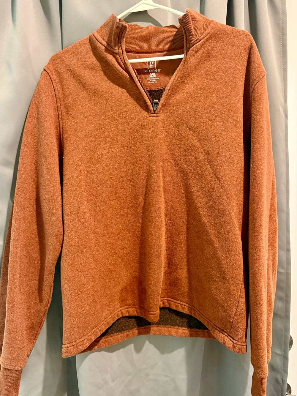 George Quarter-Zip Sweater - Rust Orange